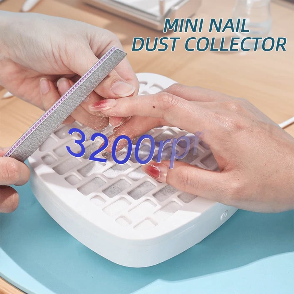 Mini collettore di polveri per unghie Aspirapolvere per polvere per unghie con filtro da 10 pezzi Strumenti per manicure in cotone per la raccolta di rimozione della colla per unghie Pow