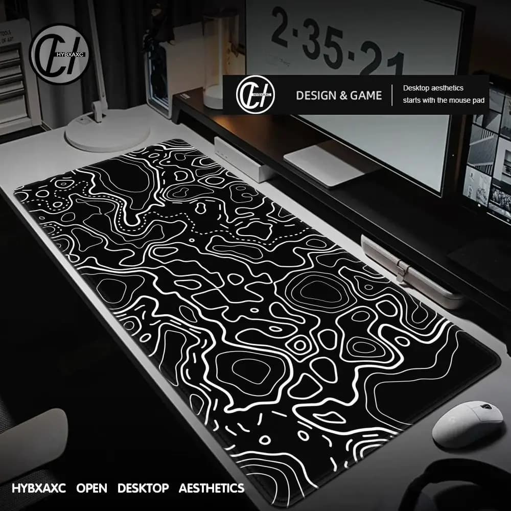 1200x600 Nero Bianco Mappa Topografica Mousepad Tastiera Del Computer Zerbino Del Mouse Zerbino Gamer Ufficio Tappeto Tavolo Zerbino Desktop Mouse Pad