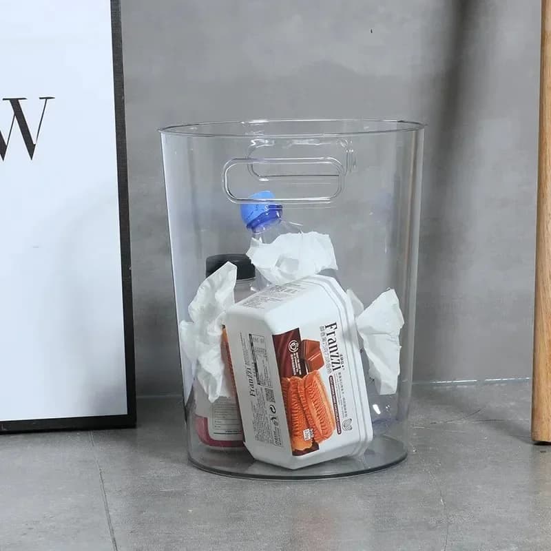 Pattumiera trasparente di lusso senza coperchio pattumiera Home Office spazzatura contenitore per immondizia nordico cestino per rifiuti pattumiera da cucina