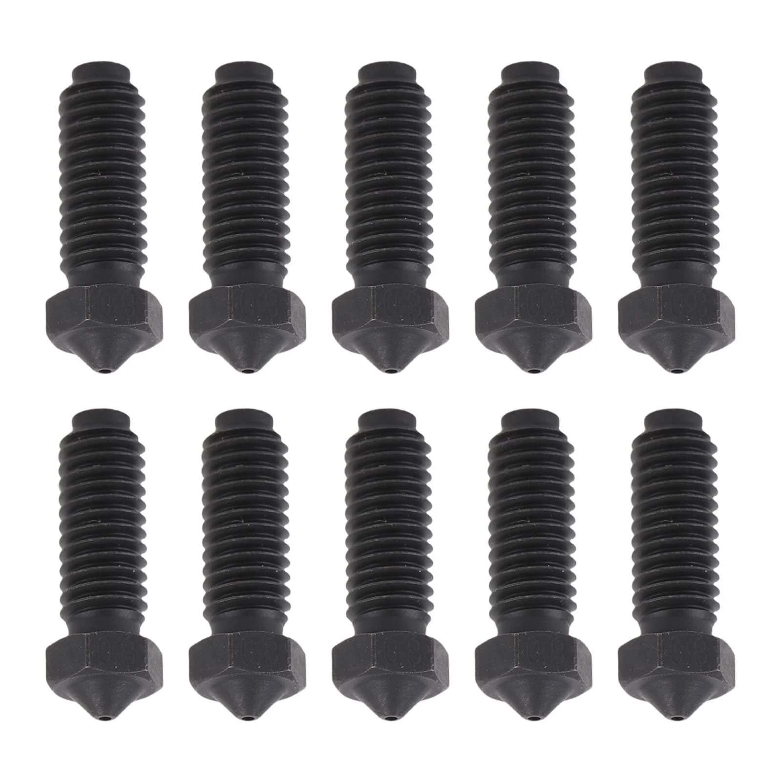 10 Pcs 3D Printer Nozzle Replacement for Anycubic Kobra 3 3 Combo S1 S1 Combo 3D Printer Hardened Steel Extruder Nozzle
