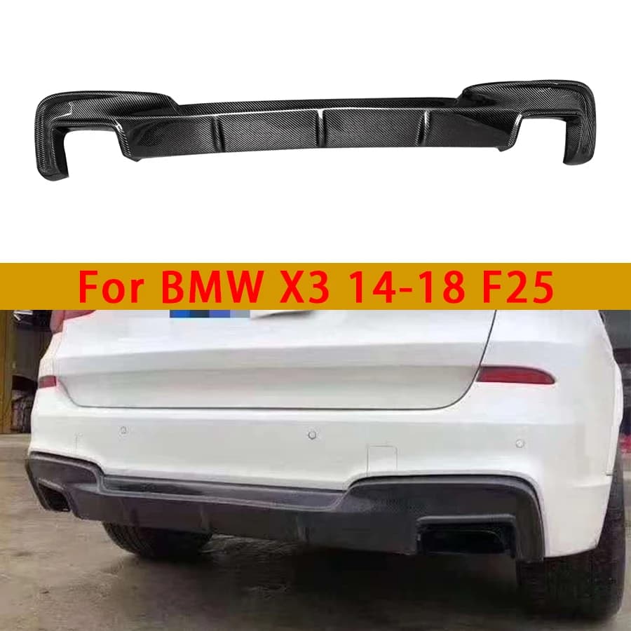 For BMW X3 F25 2014-2018 Carbon Fiber Back lip Car Rear Bumper Diffuser Rear Splitters Spoiler Back lip Car Accessories