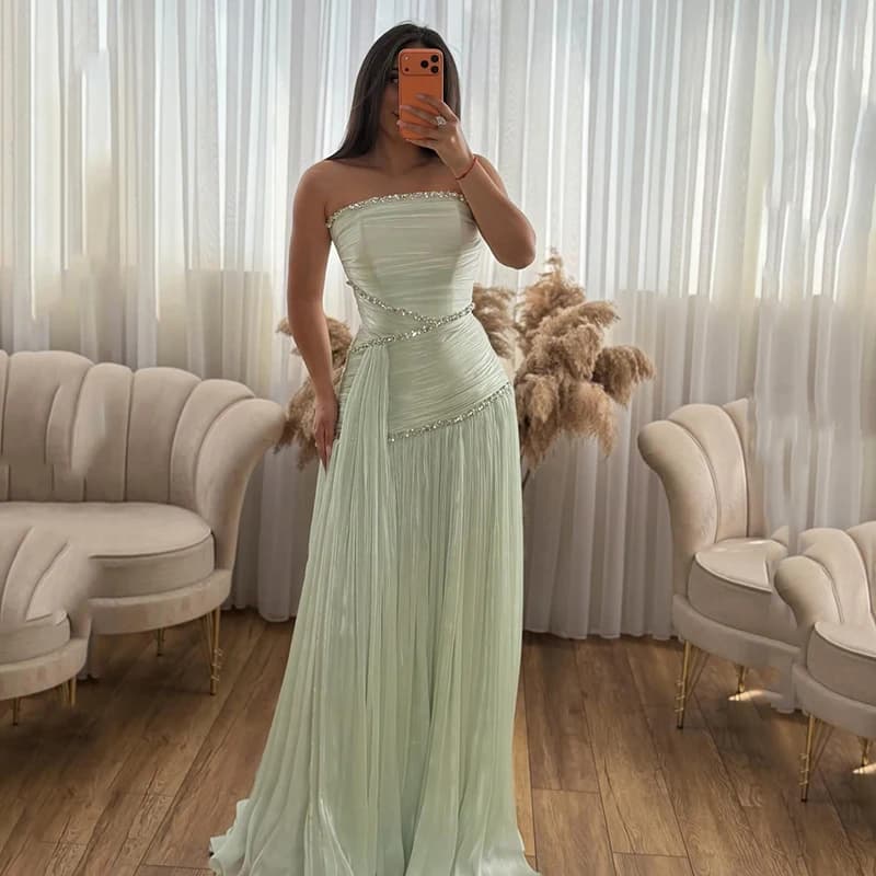 Abiti da ballo Thinyfull Formal A-Line 2026 senza spalline con perline, abito da sera lungo da donna per cocktail party, abiti da ballo personalizzabili