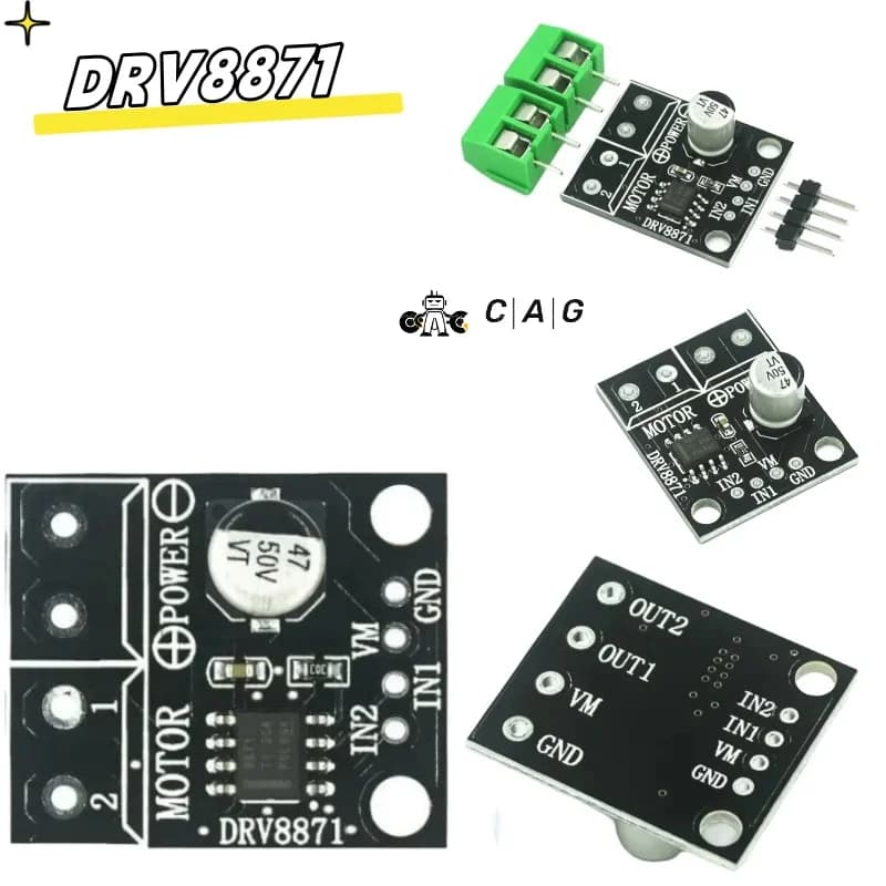 DRV8871 Breakout Card H-Bridge Brushed cc motor for Arduino control PWM 3.6A Max internal current detection from 6.5V to 45V