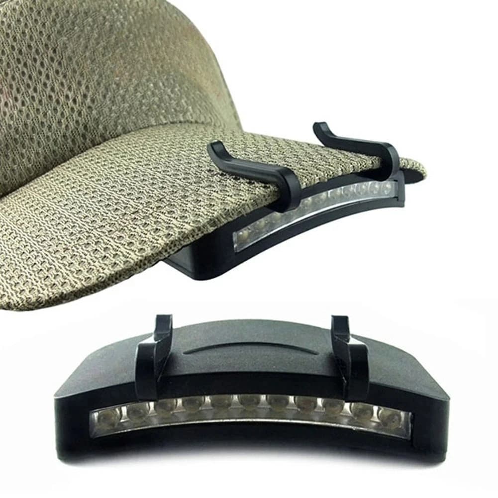 HOMEFISH Super Bright LED Clip‑on Cap Headlamp, Hat Torch Flashlight for Outdoor Fishing Camping Hunting Hiking
