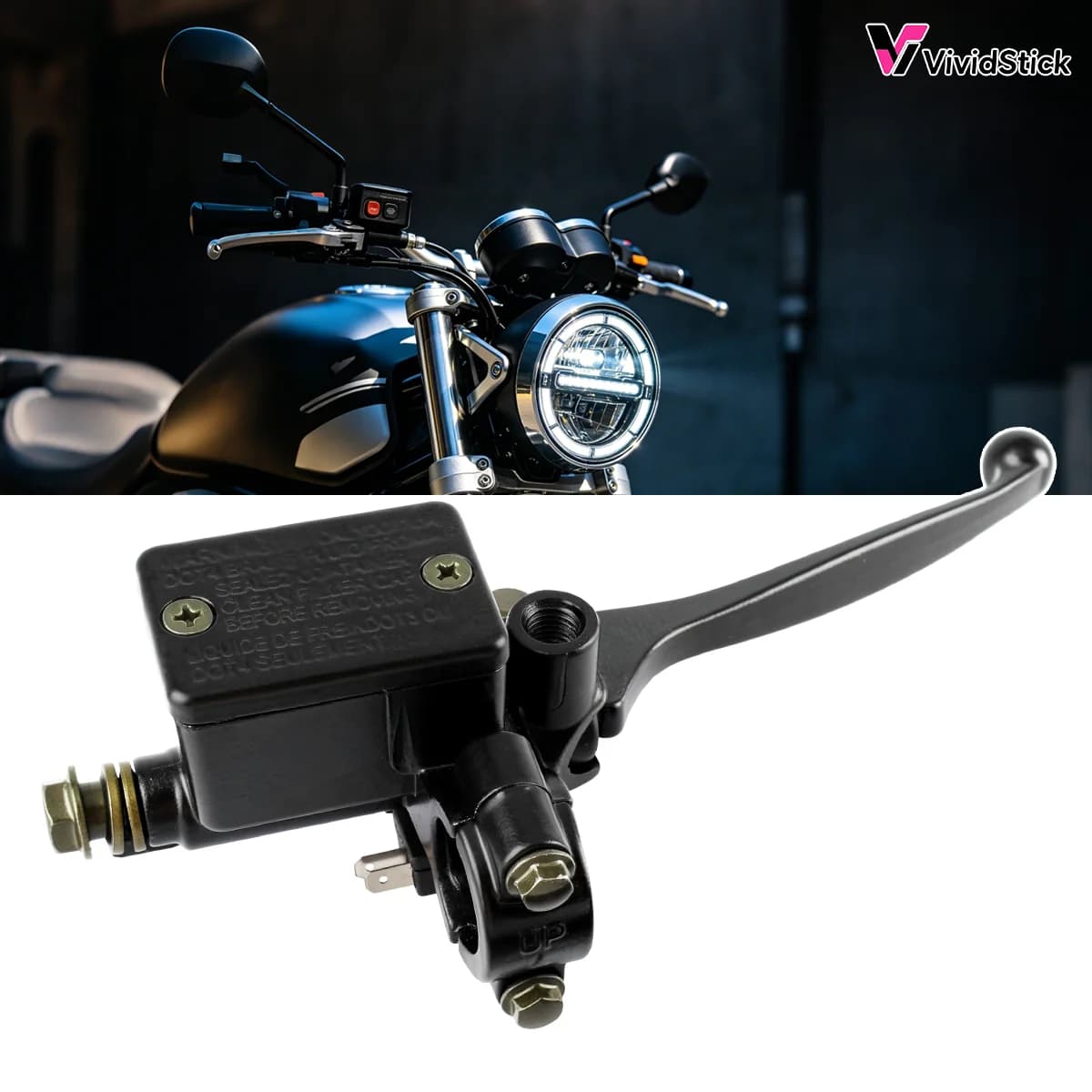 1pc LEFT SIDE Motorcycle Brake Master Cylinder Hydraulic Left Lever Pump For Dirt Pit Bike ATV Quad Moped Scooter Buggy Go Kart