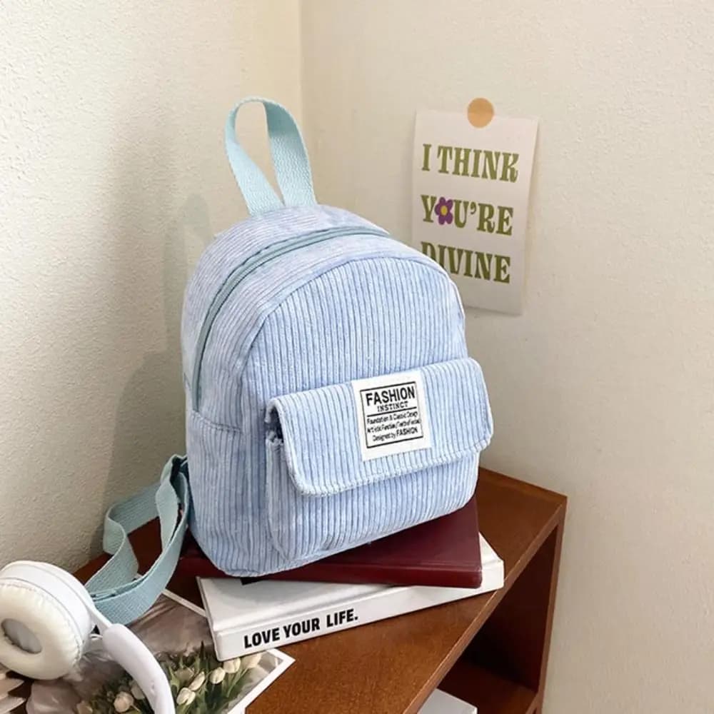 Borse per telefono portatili Zaino in velluto a coste Borsa Mini borse a tracolla stile coreano Zaino in tinta unita Borse da scuola per donna Donna