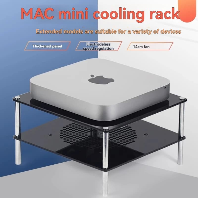 Supporto da tavolo silenzioso per ventole di raffreddamento Mac Mini PC; staffa di raffreddamento universale per router ASUS AC5300.