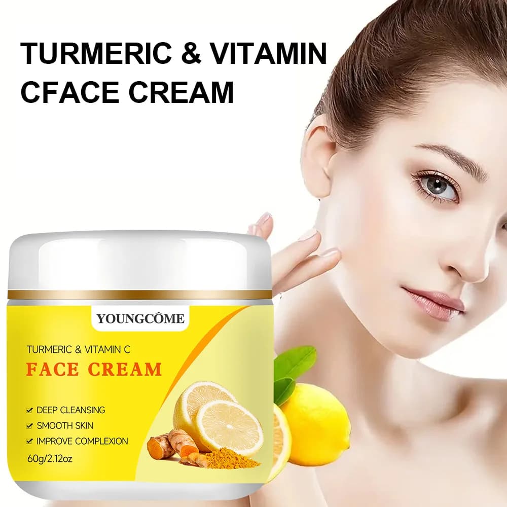 YOUNGCOME Curcuma+Vitamina C Moisturizing face cream, Skin sensations, Skin feels visibly young, Repair dry skin