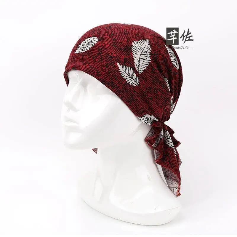 Cappello da pirata da uomo con bandana, protezione solare estiva, assorbente e traspirante, per escursioni e nuoto, in rosso e nero