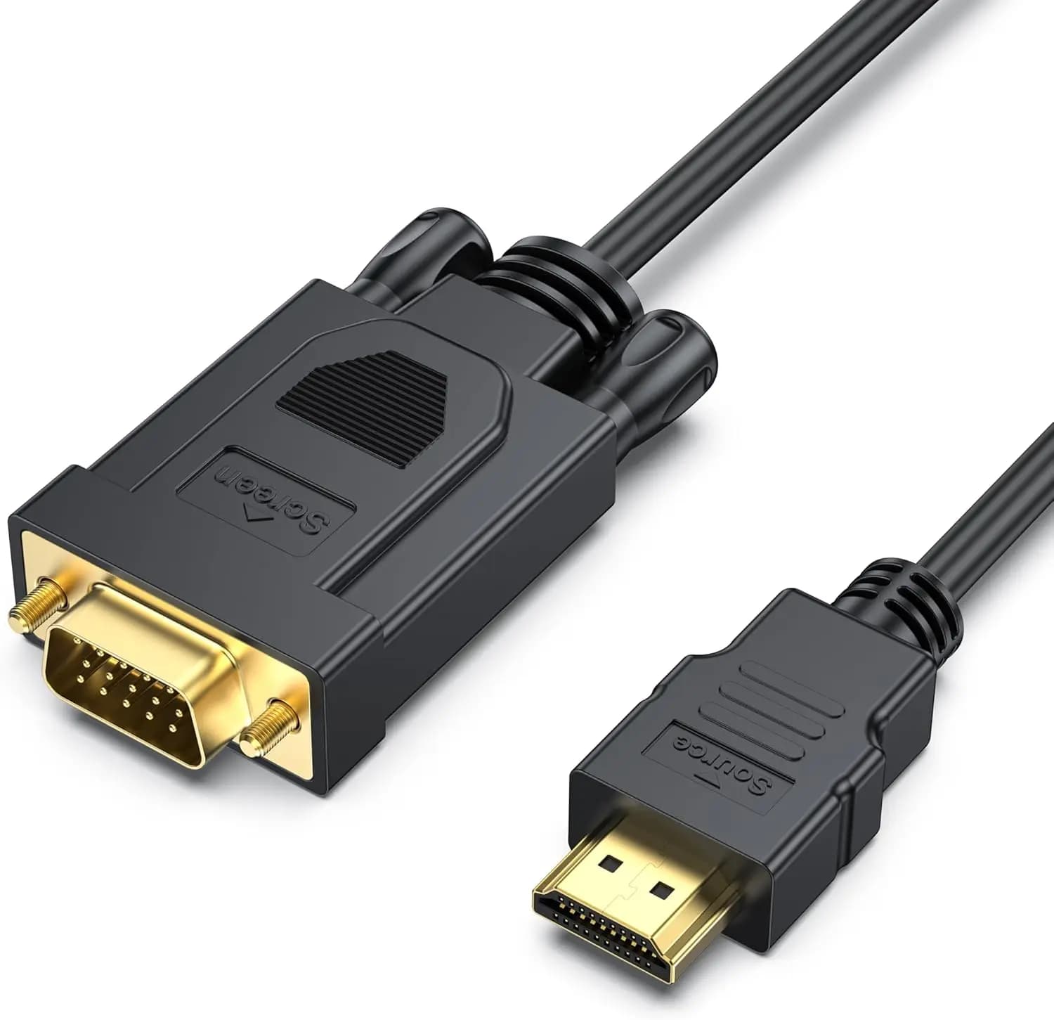 Cavo HDMI a VGA 6ft, 1080P Full HD, da Maschio a Maschio, Compatibile con Laptop, PC, Monitor, Proiettore