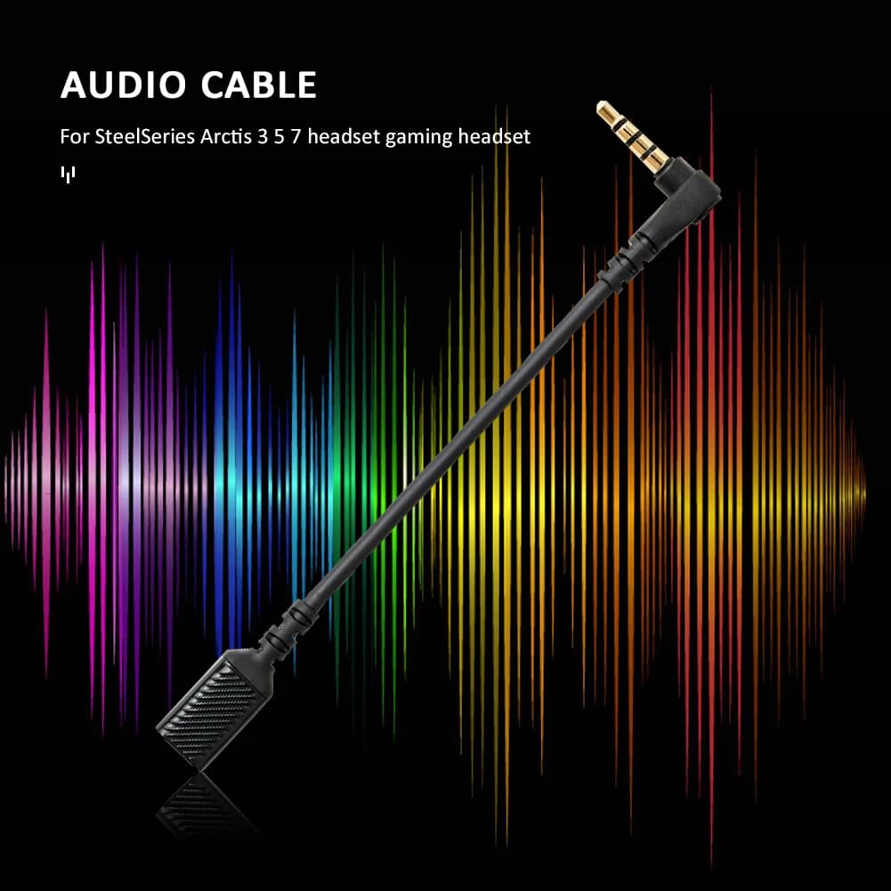 Sound Card Audio Cable with 3.5mm Right Angled Male to Female Cable Adapter Gaming Headset Earphones Audio Cable