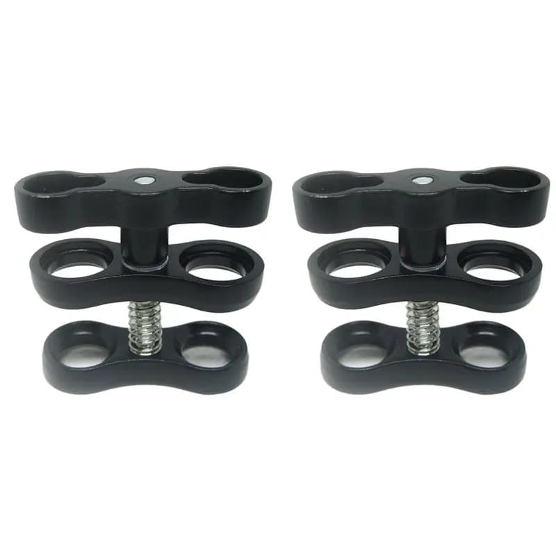 FEDI-2Pcs Clip a farfalla con testa a sfera da 1 pollice, supporto adattatore per clip per luce subacquea per fotocamera subacquea Gopro DJI Action SLR