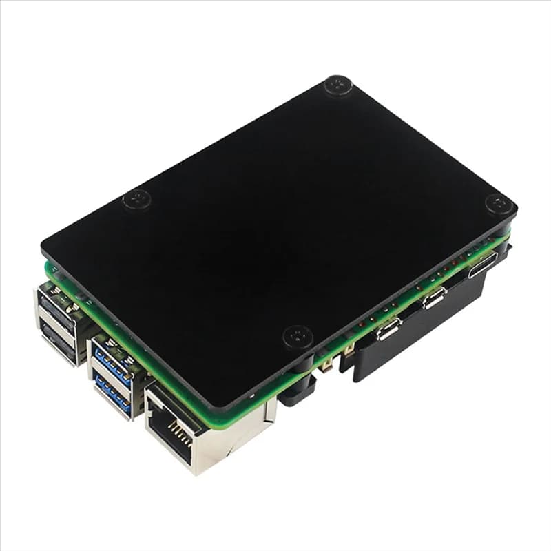 Hot-1 PCS Custodia CNC Raffreddamento attivo e passivo Ventola di raffreddamento Custodia in alluminio nero Rpi 5 Custodia in metallo per Raspberry Pi 5