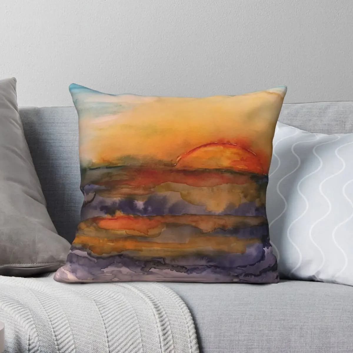 Sunset Costa Rica Square Pillowcase Polyester Linen Velvet Printed Zip Decorative Sofa Seater Cushion Cover