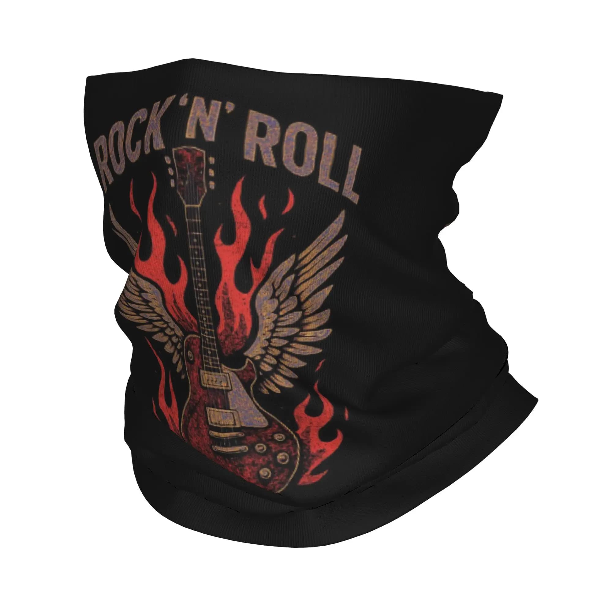 Bandana with Love Rock And Roll print, printed wrap scarf, warm face mask, for running, unisex, for adults