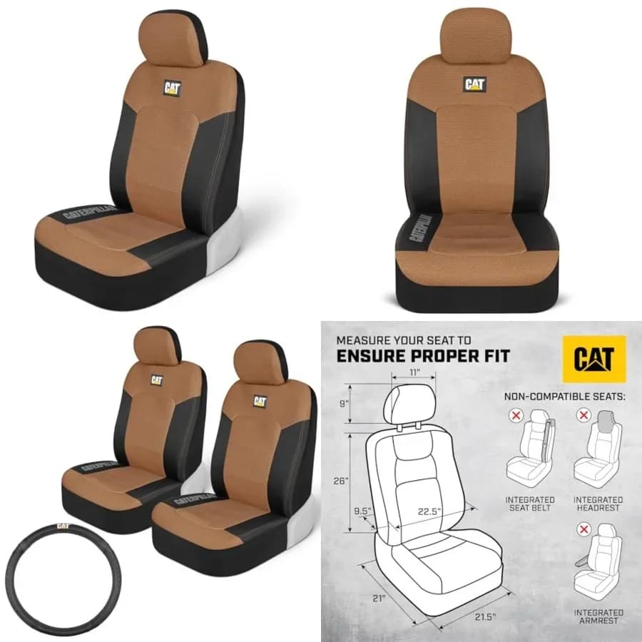 Coprisedili MeshFlex per Camion, Set Sedili Anteriori con Coprivolante - Coprisedili per Auto, Camion e SUV