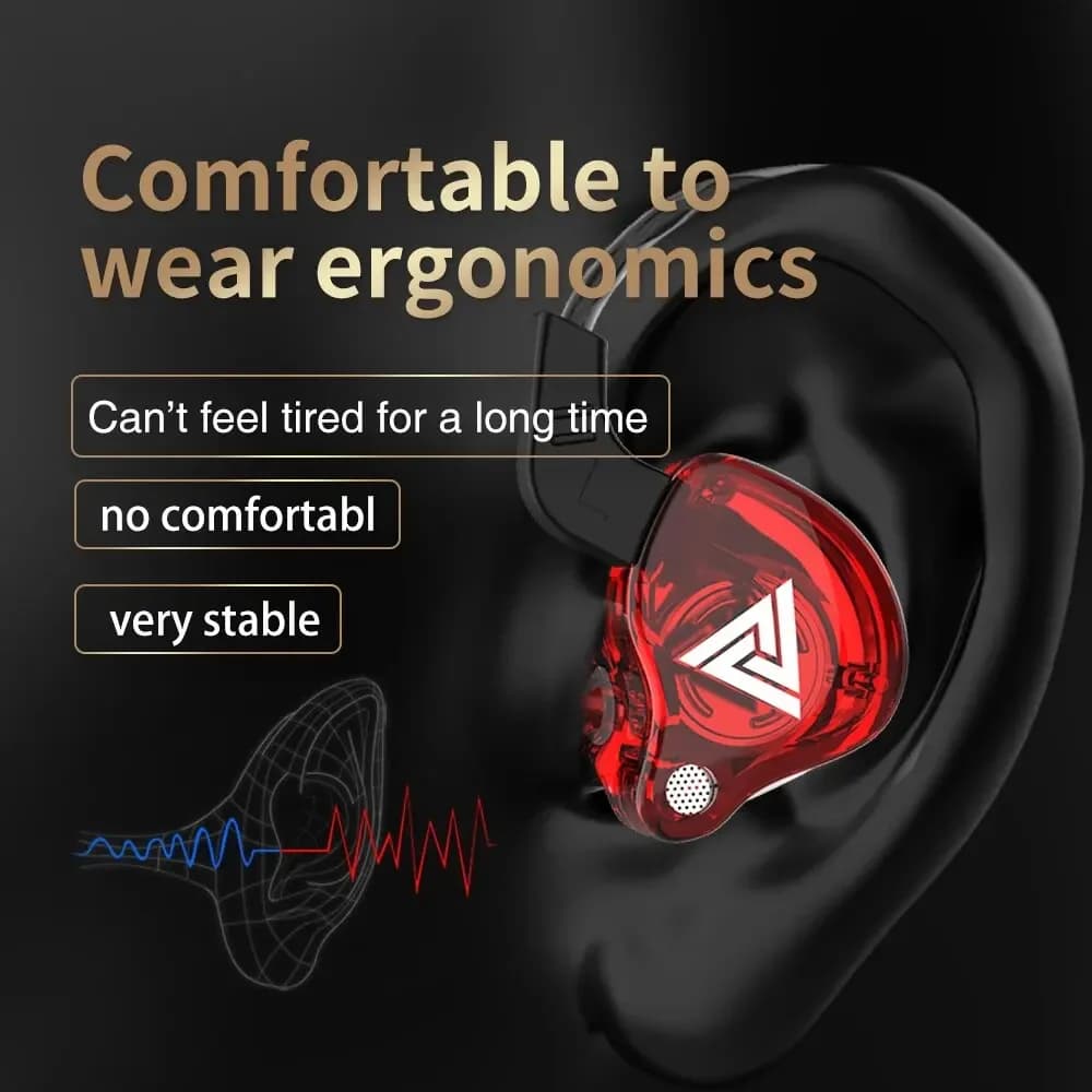 QkZ AK6 dynamic HIFI Heavy Bass earphones In Ear Monitor Sport headphones with noise cancellation Stereo headphones with microphone