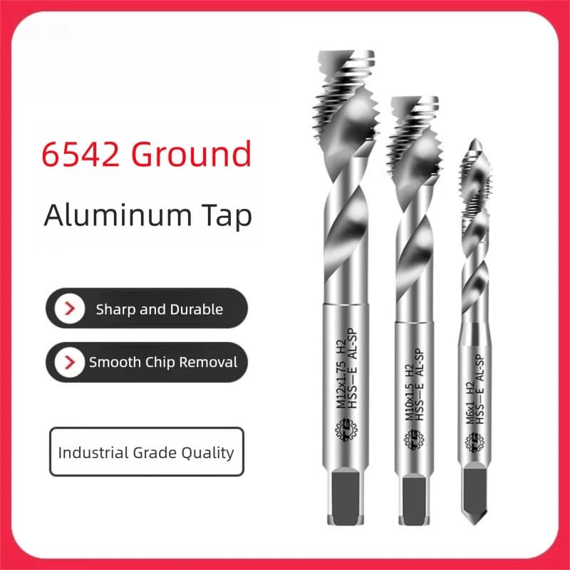 TG High Speed Steel Aluminum Thread Tap Spiral Flute Aluminum Parts Tap Aluminum Plate Tap Tooth 3-12mm