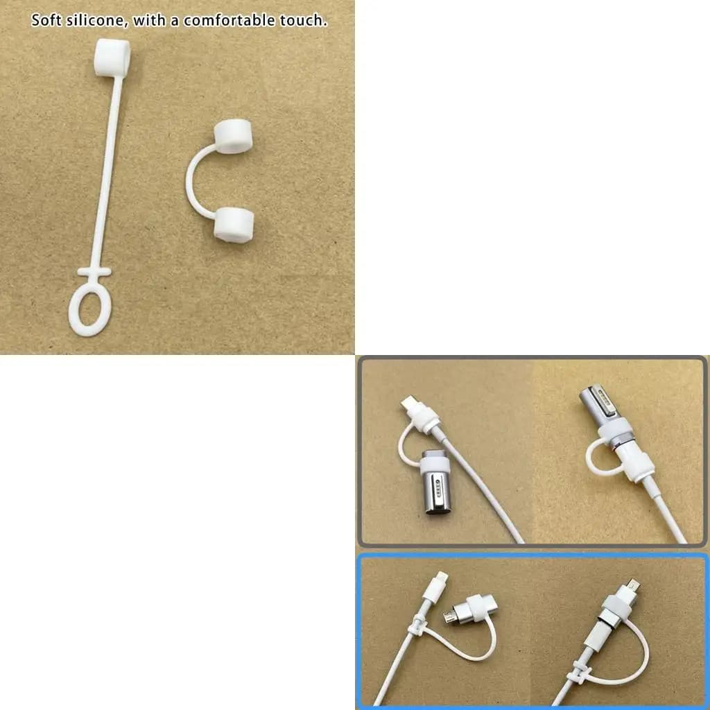 USB Cap for USB C Cable Anti Lost Tether Silicone Soft Dust and Oxidation Cover