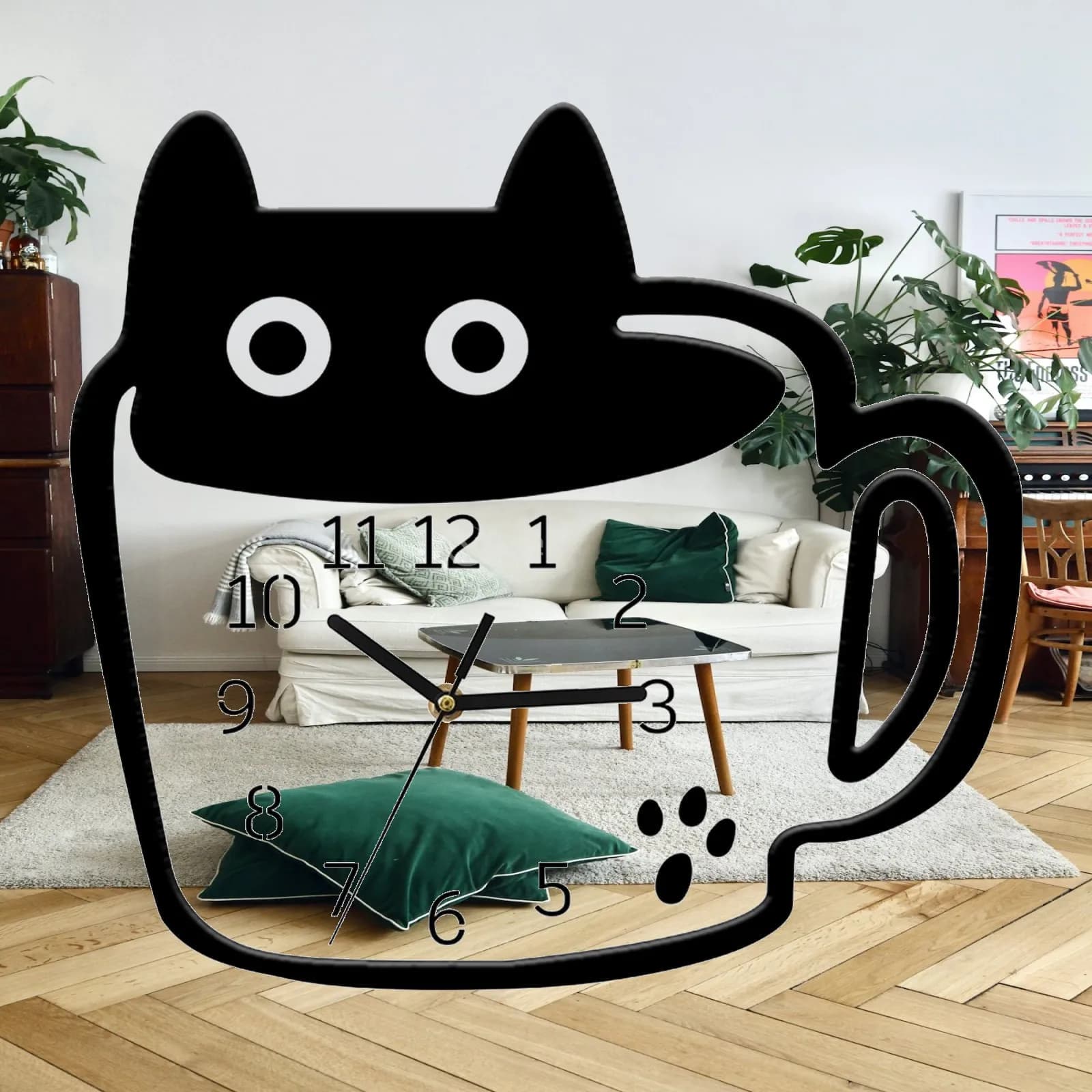 Wall Clock Home Decor Housewarming Gift Sturdy Cartoon Decorative Wall Art for Indoor Kitchen Living Room Shop Farmhouse