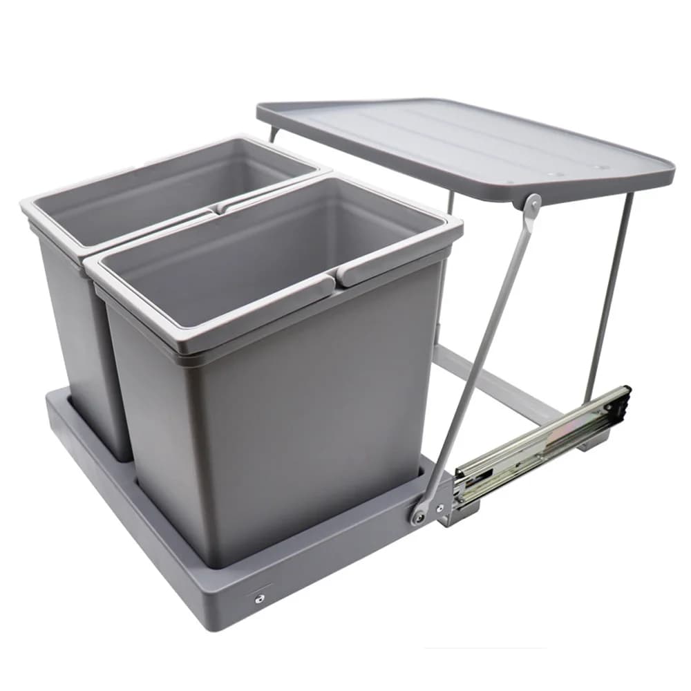 Cestino per rifiuti da cucina sottolavello, a scomparsa, con ampio scomparto, in plastica, per la raccolta differenziata, rettangolare, Cubo Basura, articoli da cucina