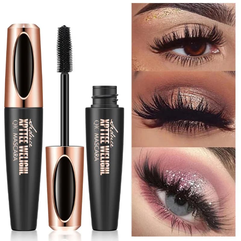1pcs 4D Mascara Thick Slender Curly Waterproof and Sweatproof 24h Lasting Effect Without Non-caking Smudge Mascara Makeup Tools
