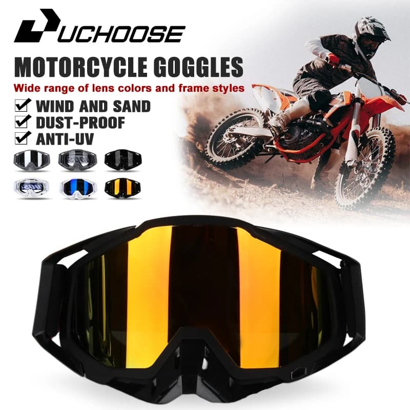 Uscegli nuovi occhiali protettivi moto sport all'aria aperta occhiali da vista antipolvere antivento occhiali da Snowboard da sci Motocross Riot