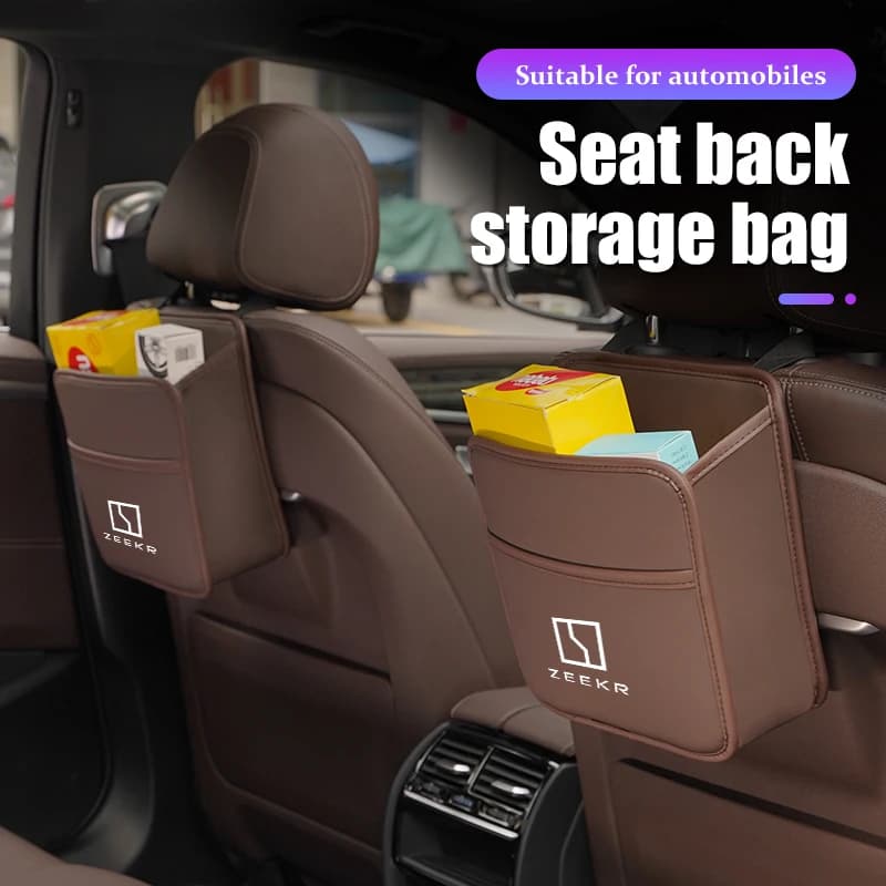 Per Zeekr Krypton 001 07 009 2021- 2024 Zeekr X 7X 2025 Seggiolino auto in pelle Borsa portaoggetti Appesa Scatola organizzatore Accessori interni