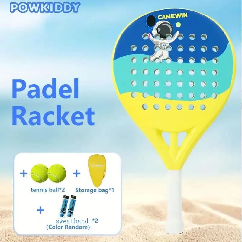 1 Set racchetta da spiaggia in carbonio racchetta da Cricket racchetta da Tennis (2 palline gratis + 2 fasce antisudore + 1 borsa)