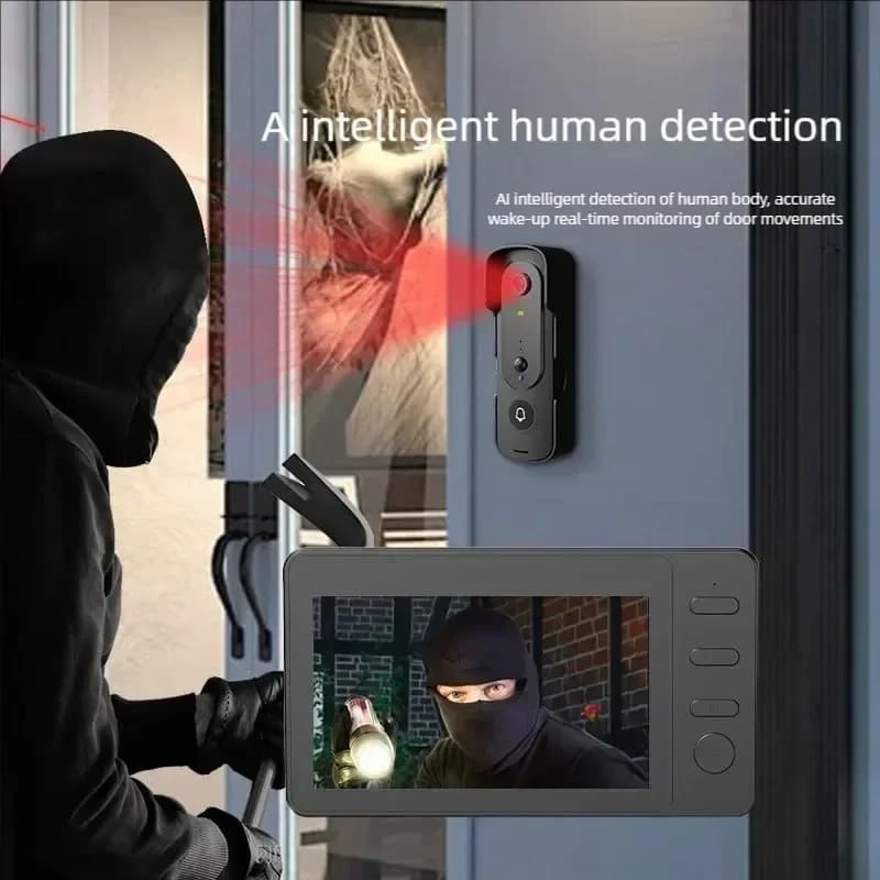 Sistema citofonico video vocale bidirezionale Angolo di visione di 120 gradi Videocitofono wireless Videocitofono senza fili