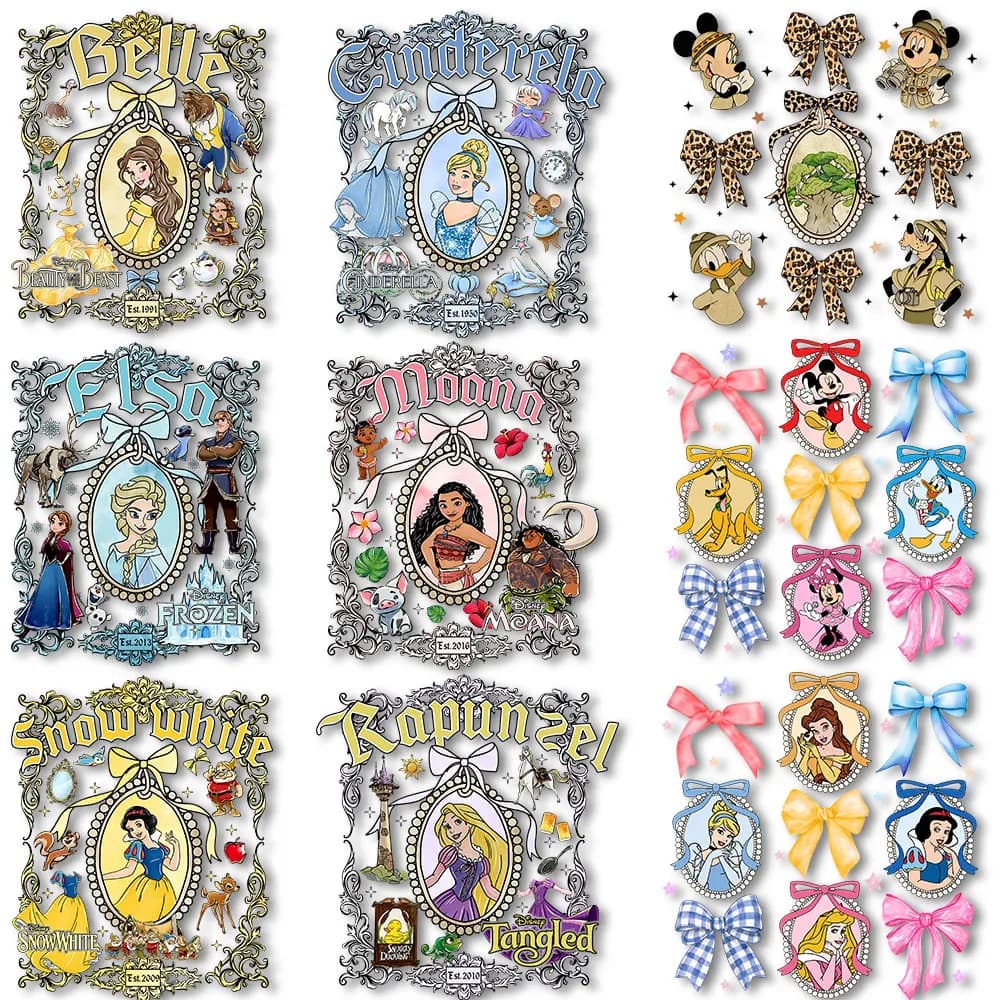 Avventura Topolino Principessa Termoadesiva Adesivi per pressa di calore per vestiti Toppe termiche su magliette