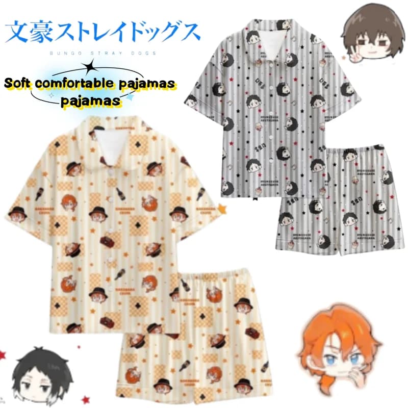 Bungo Stray Dogs Nakajima Atsushi Nakahara Chuuya dazai osamu kawaii pigiama bidimensionale coppia estate morbido e confortevole set