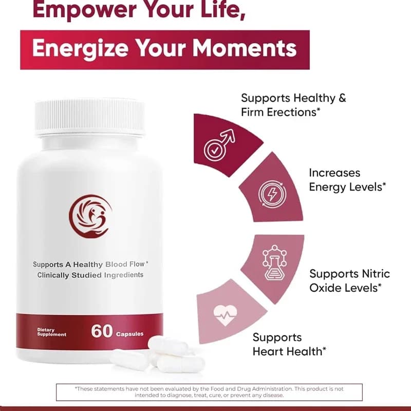 Boostaroo Ed Pills Advanced formula supplement - Powerful blood flow support formula