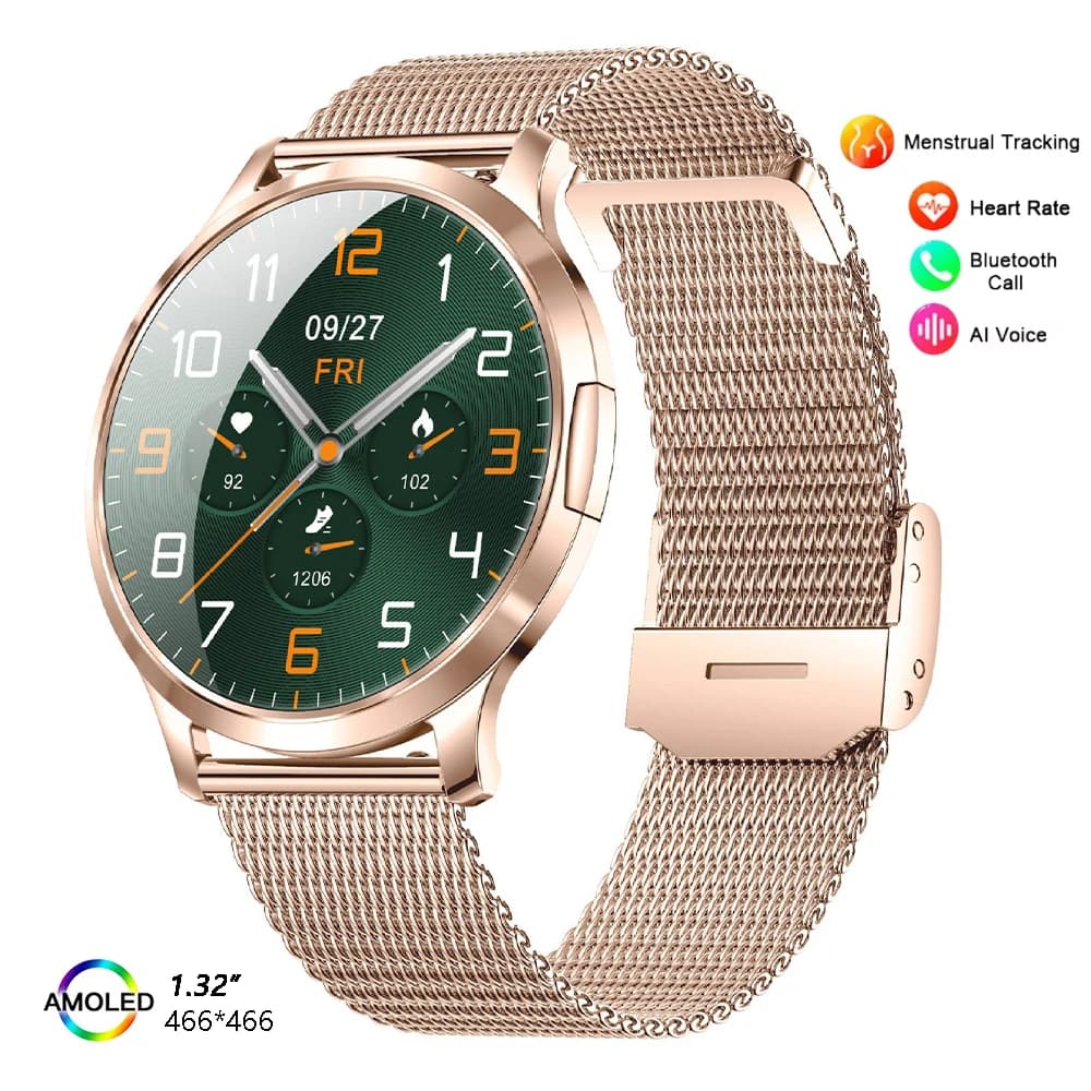 1.32" AMOLED Smart Watch Men Women V93 Ladies Smartwatch 2026 Digital Wrist Watches Electronic Wristwatch Clock Fitness Bracelet