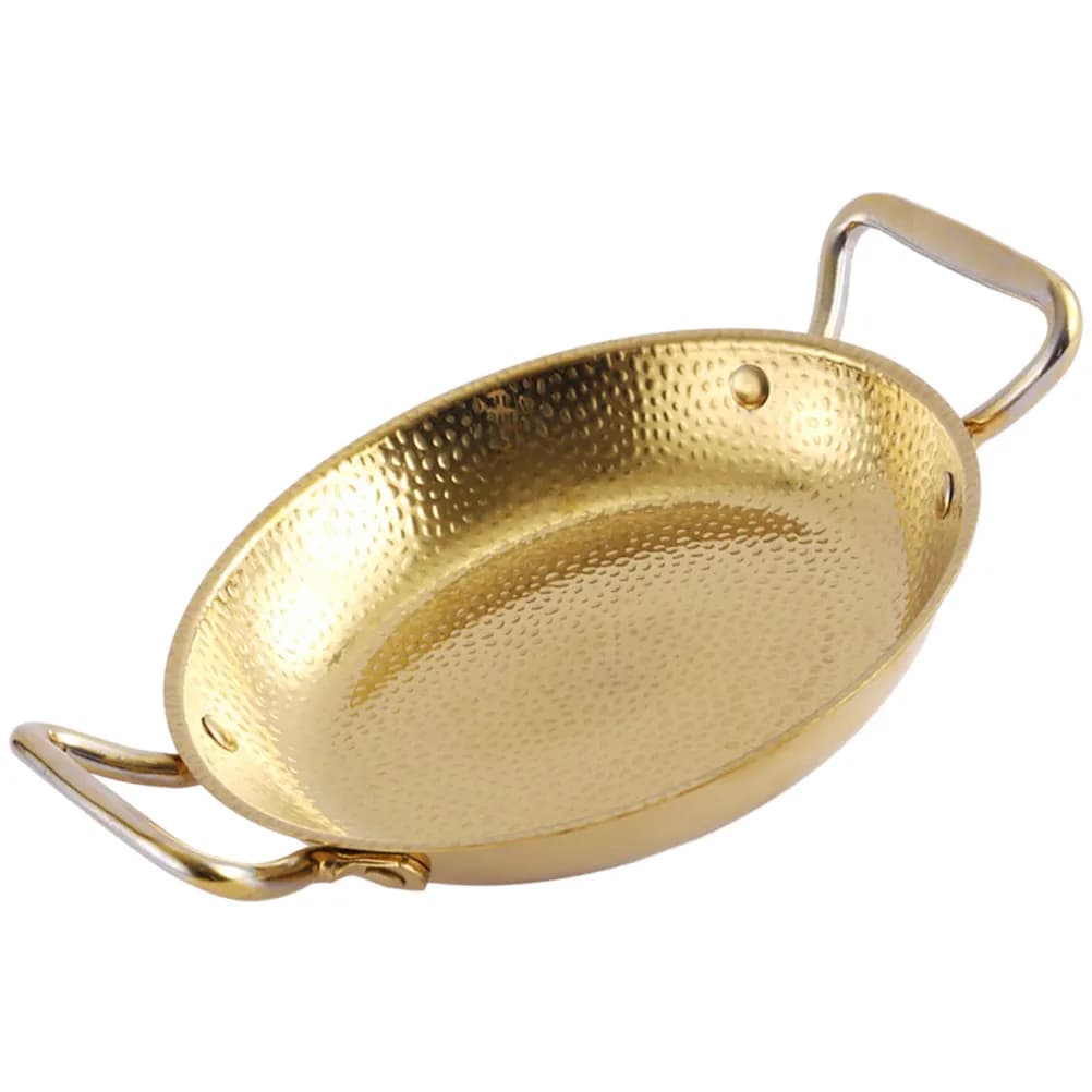 Padella Multifunzione in Acciaio Inox con Doppio Manico, Accessorio da Cucina per Casa, Padella per Paella Multiuso