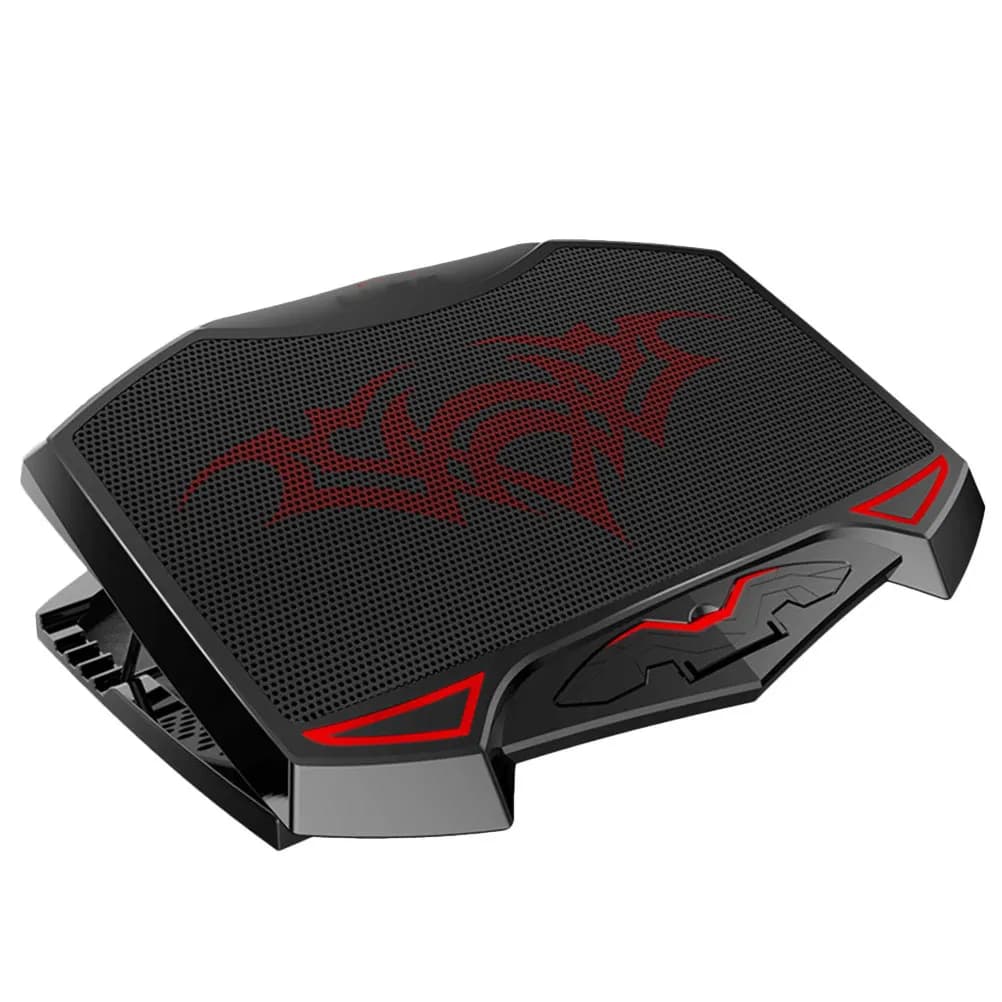 Supporto di Raffreddamento per Laptop Premium a 3 Ventole con Doppia Alimentazione USB, Supporto Regolabile a 5 Angoli, Ventole Silenziose con LED Rossi, Rete Metallica