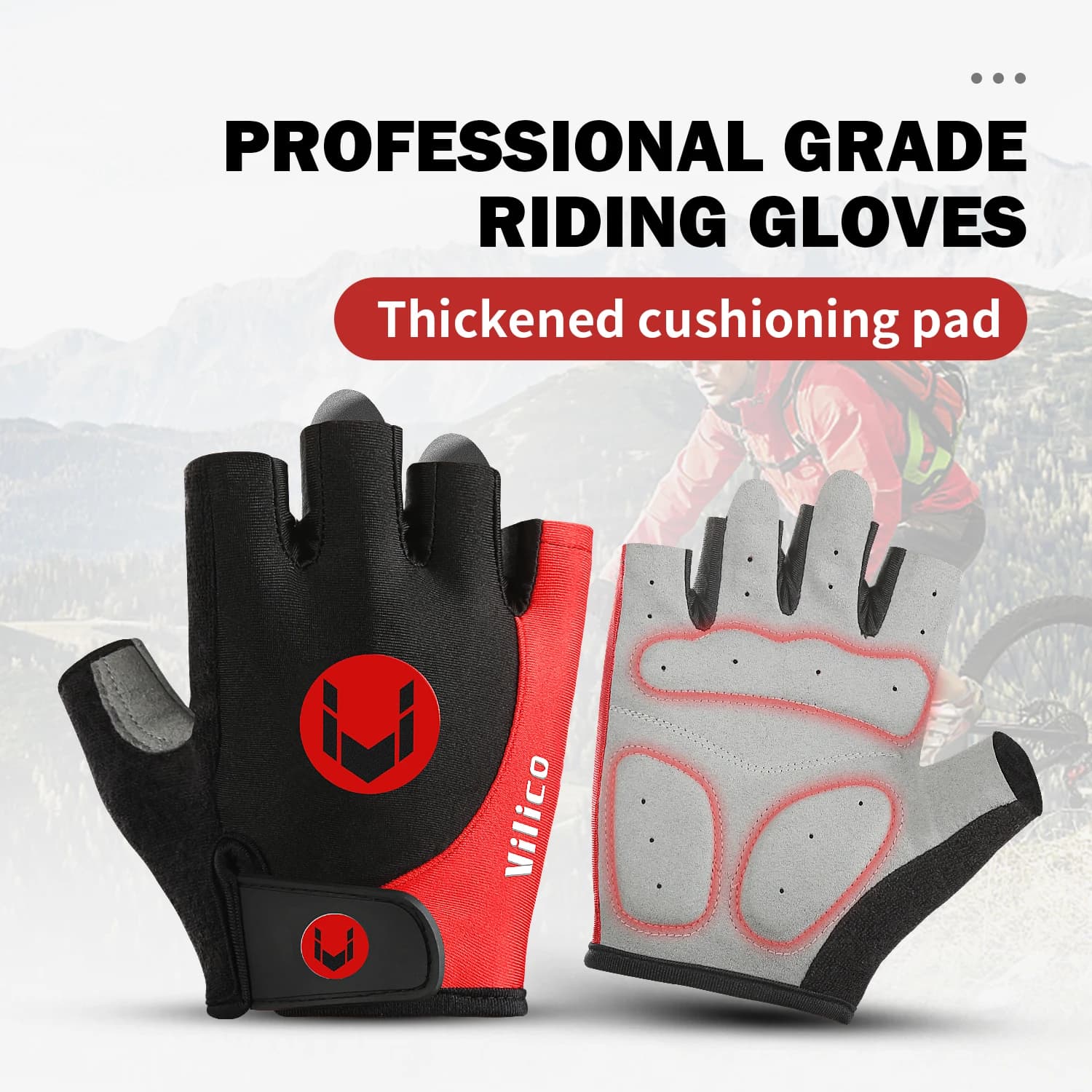 Cycling Gloves Half Fins Liquid Silicone Resistance Fitness Gloves for Men and Women Breathable Sports Bike