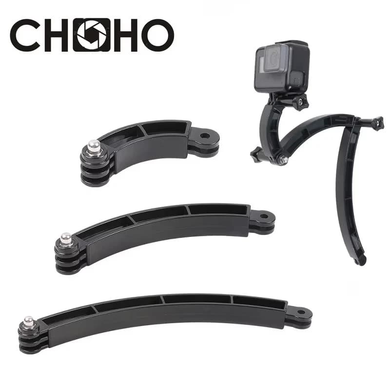 Per GoPro 13 Accessori Self Selfie Stick Casco Braccio curvo Estensione 3 vie per go pro HERO 11 12 Dji OSMO Action 4 3 Fotocamera