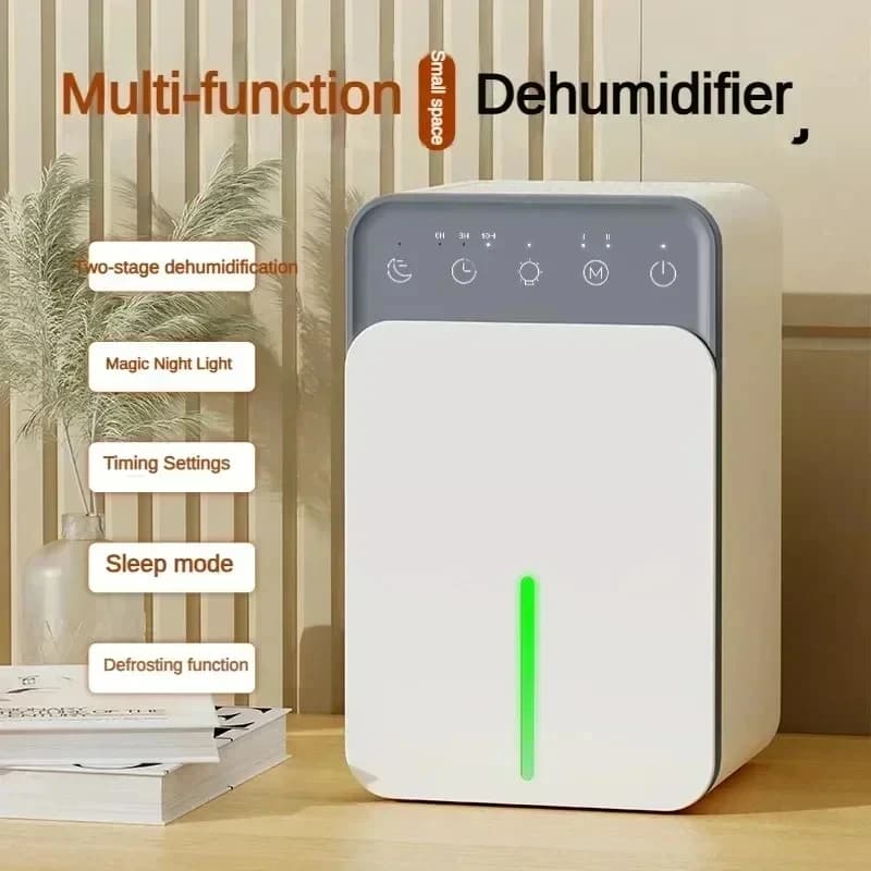 Deumidificatore Portatile Intelligente con Funzione Deodorante, Assorbitore di Umidità ed Eliminatore di Muffa per Camera da Letto e Ufficio