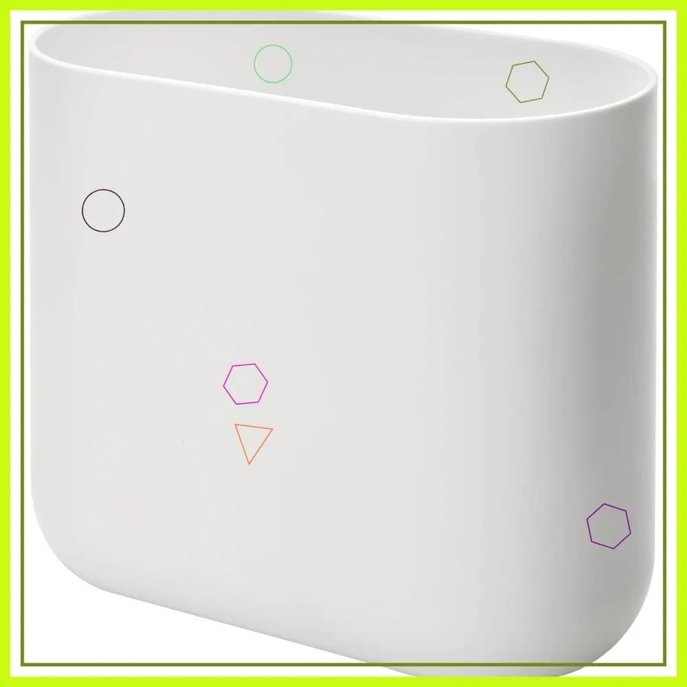 Pattumiera sottile in plastica per bagno, camera da letto, ufficio - bianca, design compatto