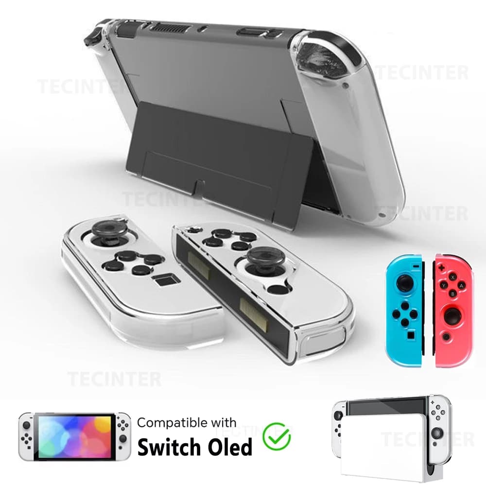 Per Nintendo Switch Custodia protettiva in TPU Oled Custodia divisa Console di gioco Joycon Cover skin Accessori protettivi per telaio trasparente