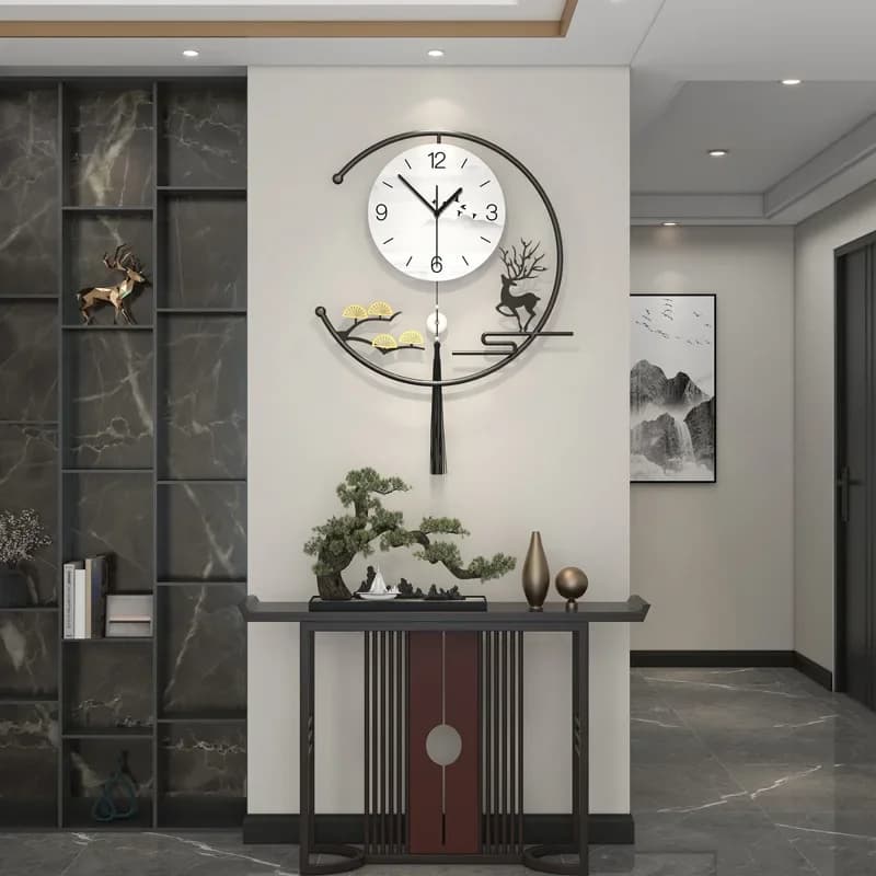 Orologio da parete soggiorno senso avanzato nuova decorazione domestica cinese orologio senza punzonatura appeso a parete moderno semplice orologio al quarzo