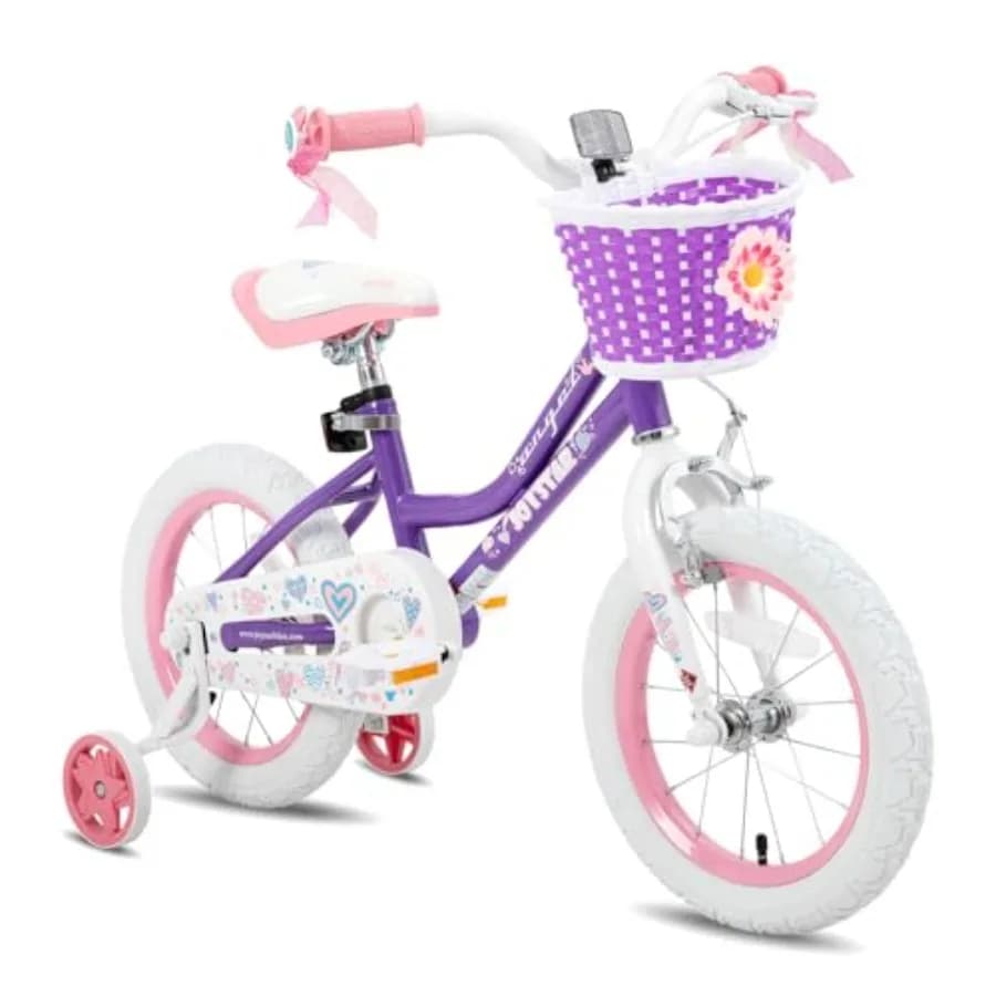 Bicicletta da 20 Pollici per Bambine e Ragazze dai 2 ai 13 Anni con Rotelle, Cestino, Freno a Mano e Cavalletto - Disponibile anche da 24 Pollici