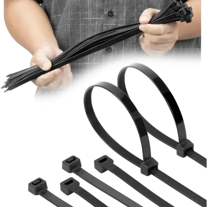 100Pcs 8x150/200/250/300/400/450/500MM Nylon Cable Self-locking Cord Ties Straps Adjustable Cables Fastening Loop Home Office