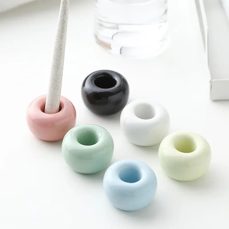 1 Pezzo Mini Portaspazzolino in Ceramica Fatto a Mano per Piani di Lavoro del Bagno, Porta Testine Spazzolino e Porta Penne da Ufficio