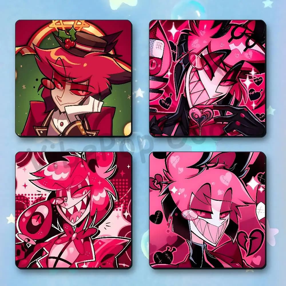 A-AlastorS Refrigerator Magnets Square Tiles with Magnetic Sheets Printed for Decoration Collect 55mm