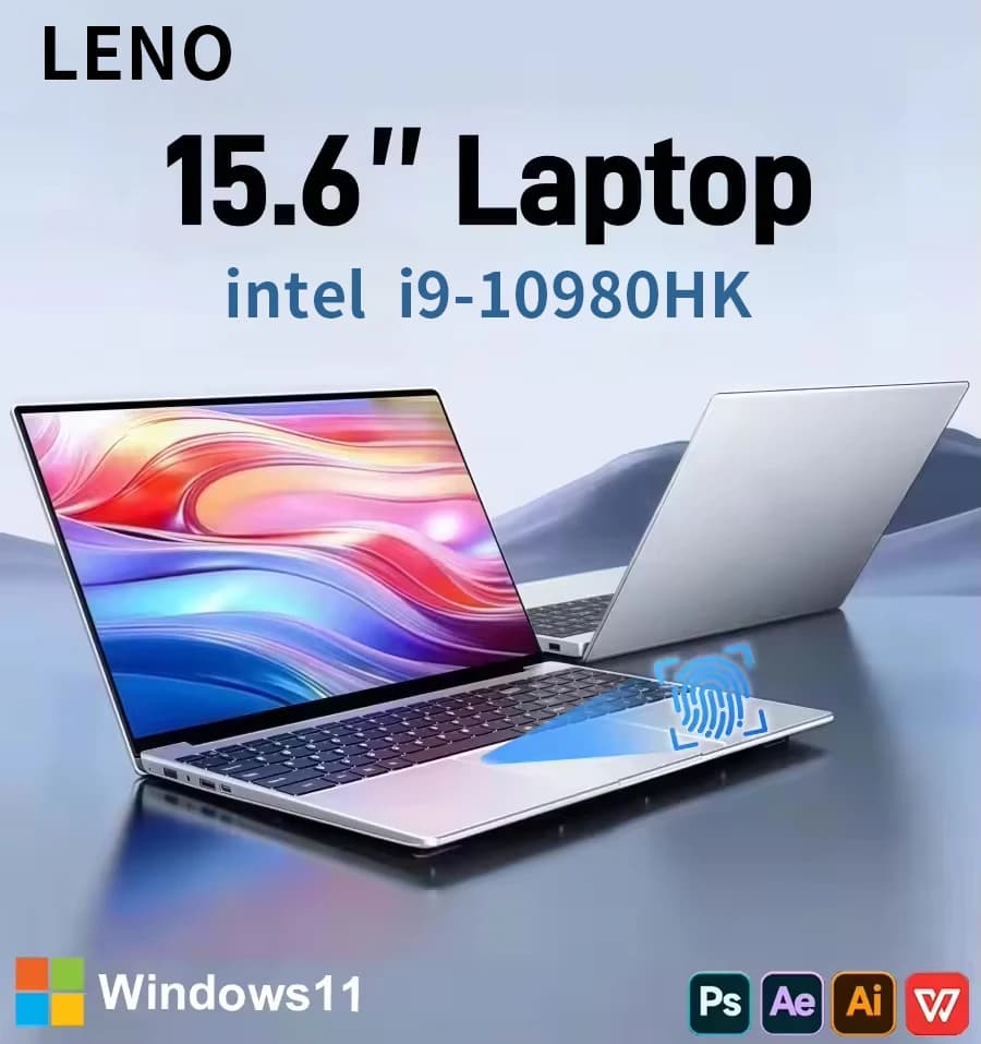 LENO Laptop da Gaming Ultra Sottile 15.6" Intel Core i9-10980H 32GB RAM 2TB SSD 1920x1080 Windows 11 Office Studio Uso Domestico Nuovo Modello