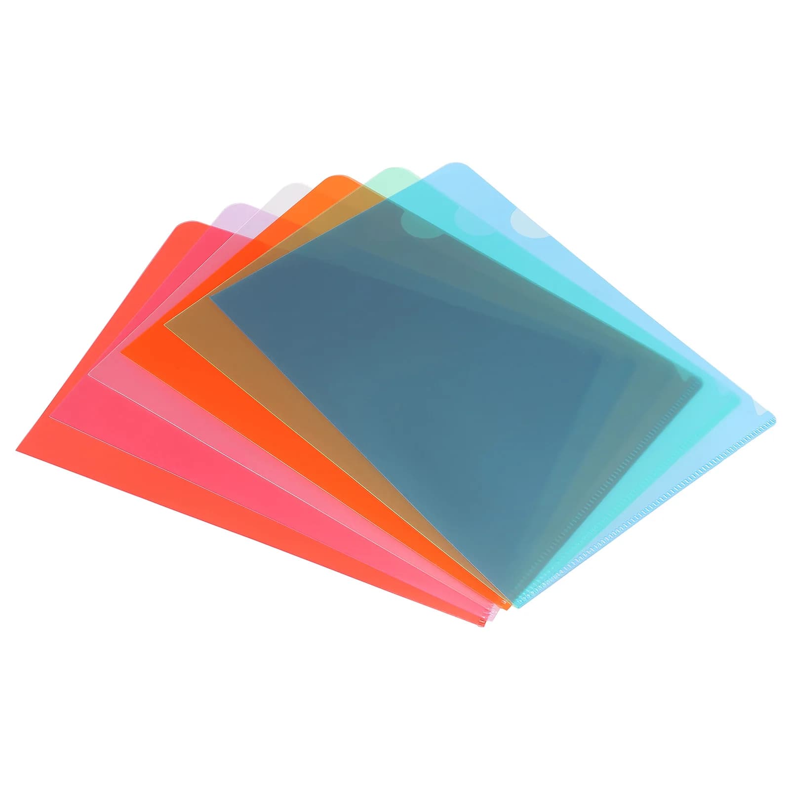 12/24 pezzi formato A5 cartella tipo L tasche per progetti di file in plastica cartella di file custodia per documenti in carta trasparente per ufficio multicolore
