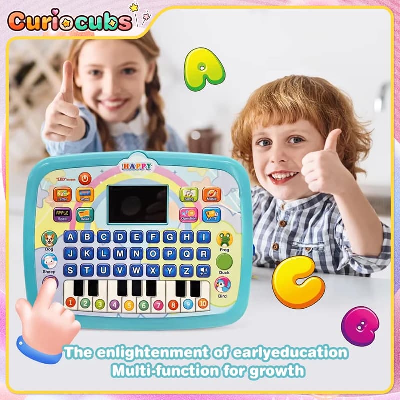 Macchina per l'apprendimento dell'inglese Macchina da studio portatile con schermo a LED con tastiera elettronica musicale Giocattolo interattivo educativo Regalo per bambini