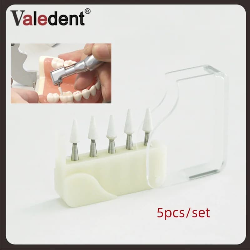 5 pcs/Lot Dentale White Polishing Mills CW3114 High Speed Arkansas Flame Shape Stone for Use Dentistry Teeth Polishing